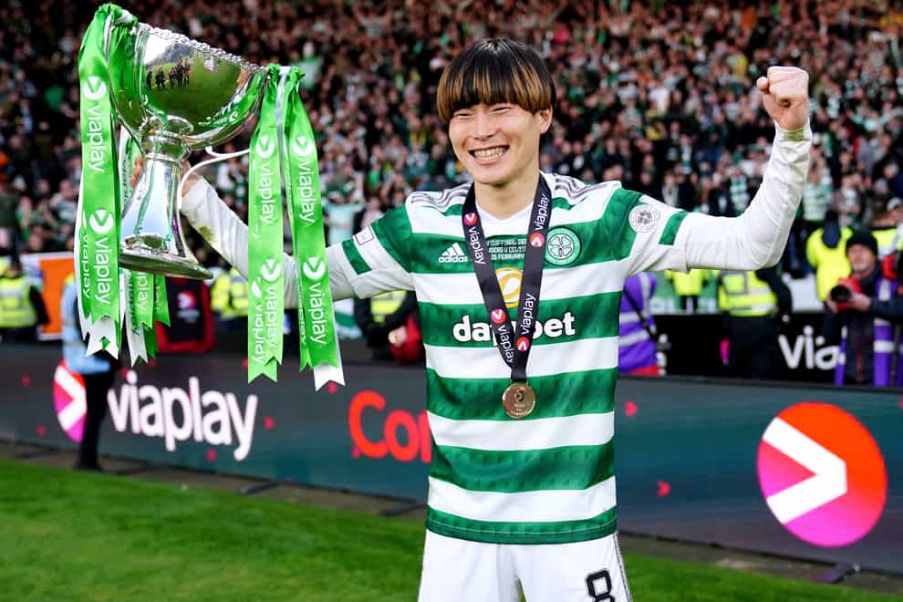 Kyogo Furuhashi was hailed as a ‘superstar’ by Celtic team-mate Callum McGregory (Jane Barlow/POOL)