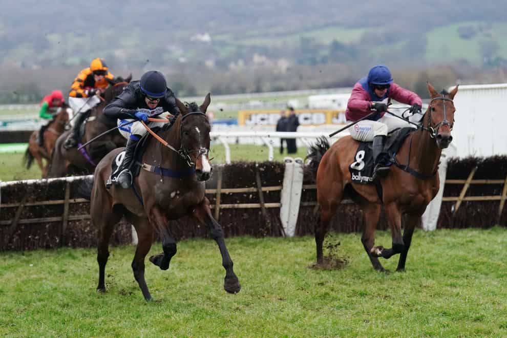 Rock My Way, here ridden by Tom Scudamore (left) before winning the Ballymore Novices’ Hurdle (Registered As The Classic Novices’ Hurdle) during Festival Trials Day at Cheltenham, will return to Prestbury Park for the Albert Bartlett at the Festival (David Davies/PA)