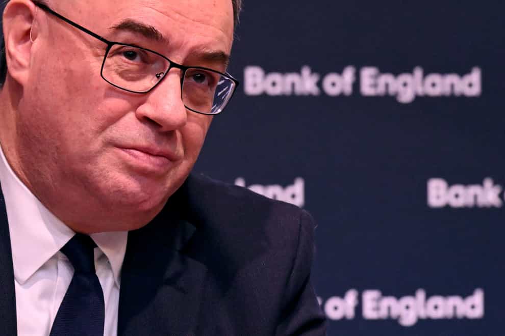 Bank of England boss Andrew Bailey has said interest rates may need to rise further to keep sky-high inflation in check, but stressed that ‘nothing is decided’ (Leon Neal/PA)