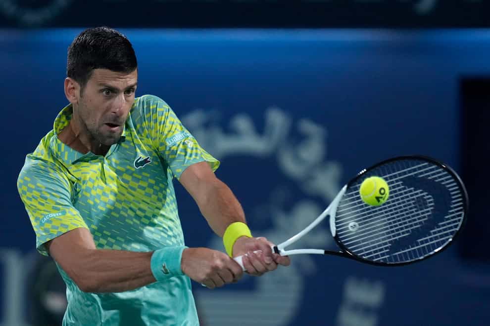 Novak Djokovic in action against Tallon Griekspoor (Kamran Jebreili/AP)