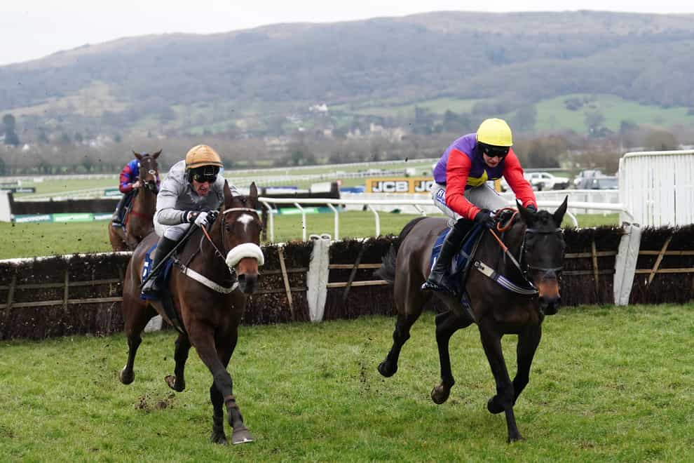 Gold Tweet ridden by Johnny Charron (left) before going on to win the Dahlbury Stallions At Chapel Stud Cleeve Hurdle during Festival Trials Day at Cheltenham Racecourse. Picture date: Saturday January 28, 2023.