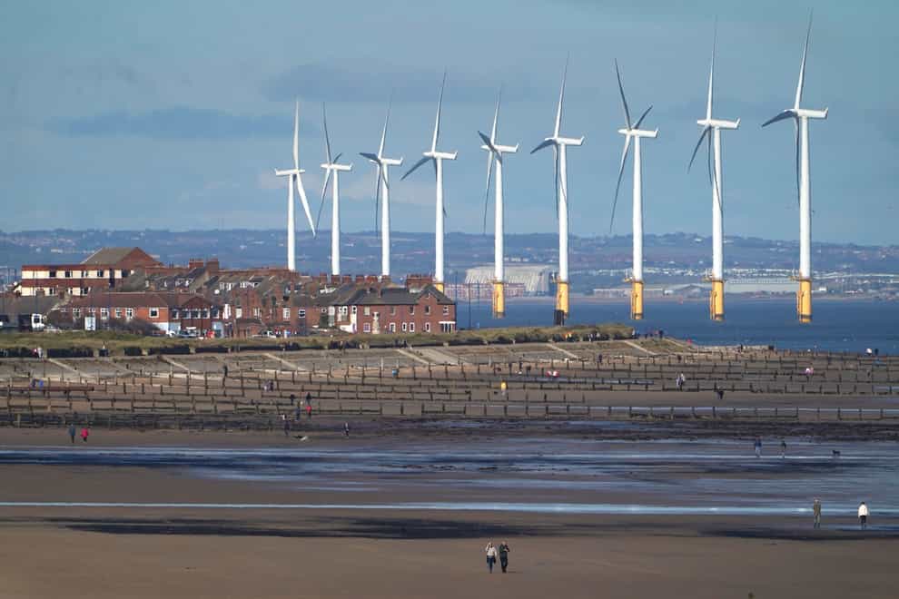 Offshore wind turbines are most productive during the winter when strong winds blow across the UK (Owen Humphreys/PA)