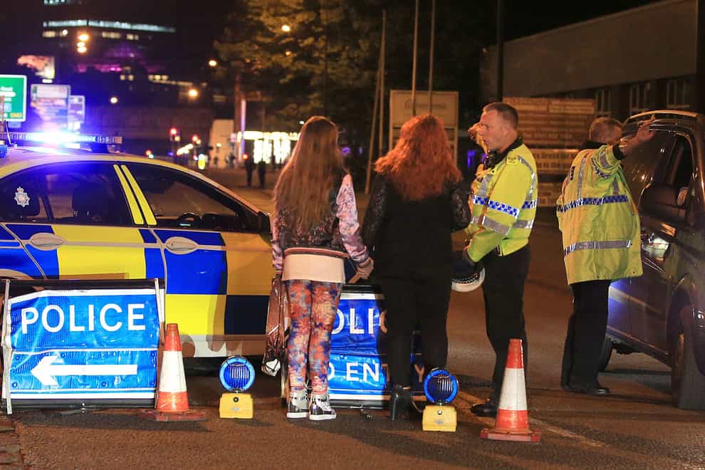File photo of police at the Manchester Arena at the end of a concert by US star Ariana Grande (Peter Byrne/PA).