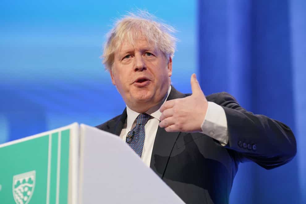 Boris Johnson was speaking at an international conference in central London (Jonathan Brady/PA)