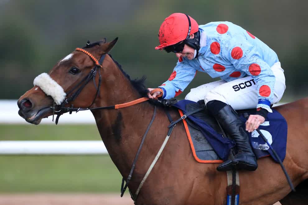 Sounds Russian ridden by Jamie Hamilton during the Dapper Spaniel Gastro Pub Rolleston Novices’ Hurdle at Southwell Racecourse (Mike Egerton/PA)
