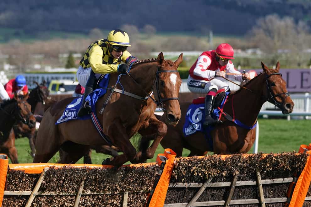 Colonel Mustard (right) goes for gold at Kelso (Mike Egerton./PA)