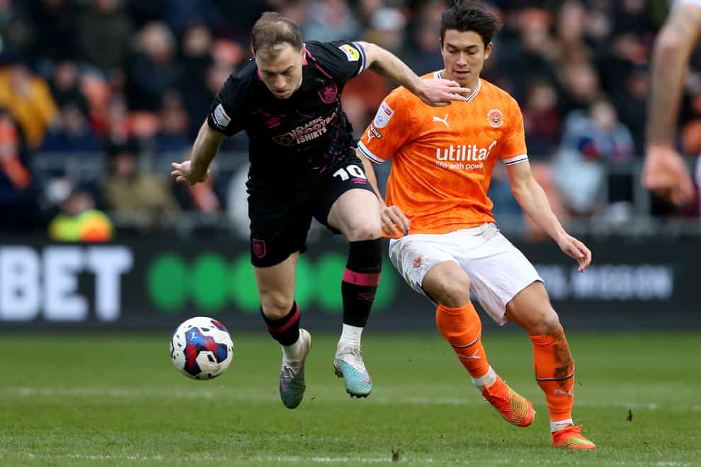 Blackpool took on Burnley at Bloomfield Road (Barrington Coombs/PA)