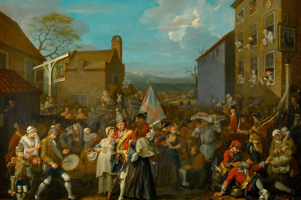 Hogarth’s The Marching Of The Guards To Finchley is one of the works on display (The Foundling Museum/PA)