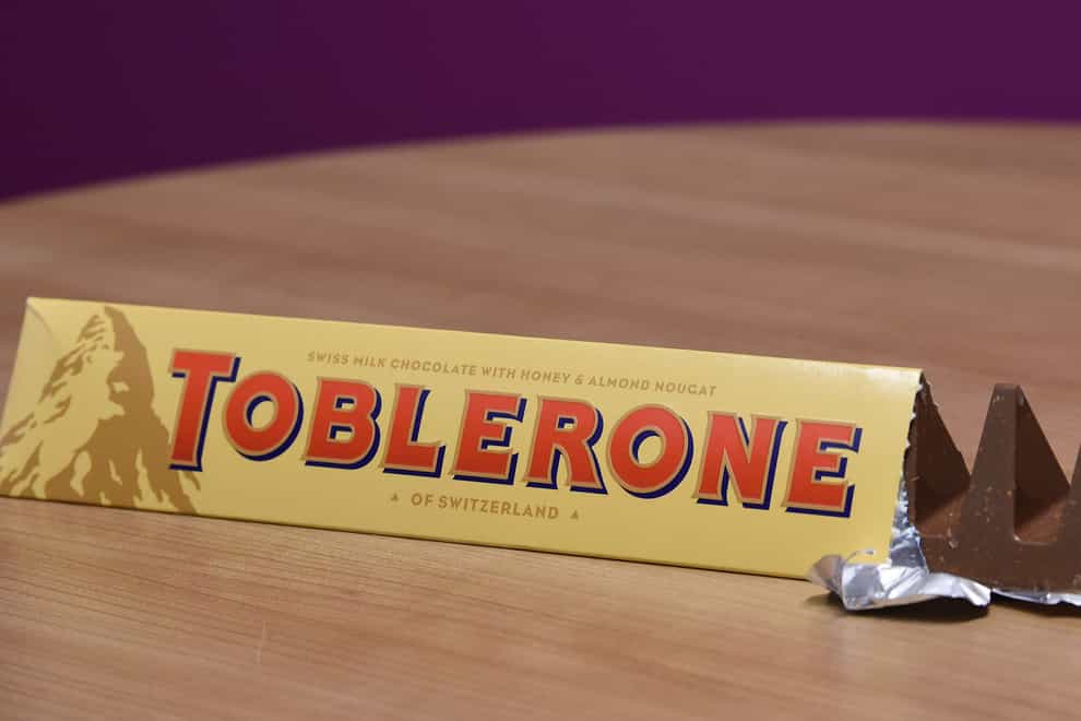 The image of the Matterhorn mountain is to be removed from Toblerone packaging as some of the chocolate bar’s production moves outside Switzerland (Charlotte Ball/PA)