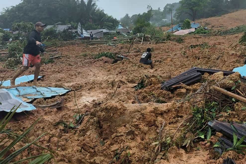 The landslide hit the village on Serasan Island (BNPB via AP)