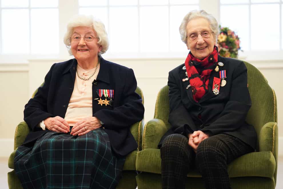 Mildred Schutz (left) and Marie Scott during the International Women’s Day event organised by the Taxi Charity for Military Veterans, at the RAF Club, London (James Manning/PA)