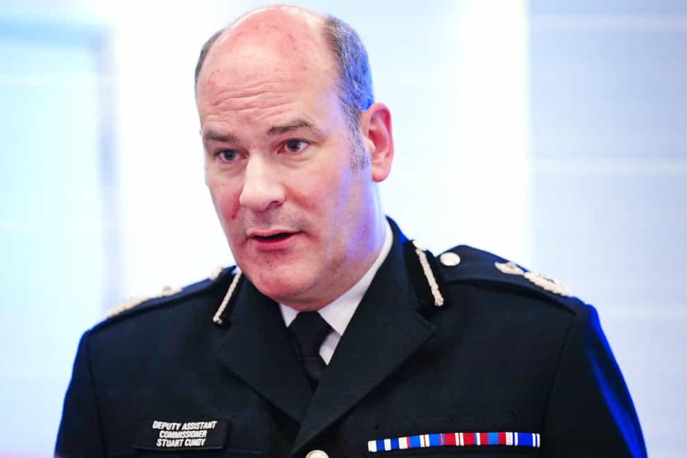 Deputy Assistant Commissioner Stuart Cundy speaking to the media at New Scotland Yard, London, after Wayne Couzens was sentenced to 19 months in prison for flashing at women in the months before he kidnapped, raped and murdered Sarah Everard (Victoria Jones/PA)