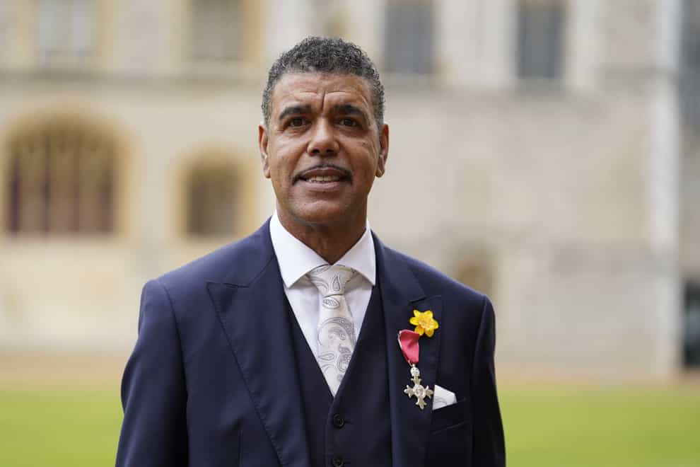 Chris Kamara was presented with his MBE by the Prince of Wales on Tuesday (Andrew Matthews/PA)