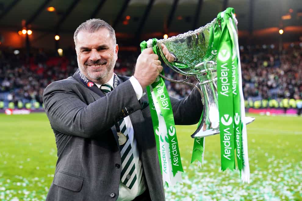 Ange Postecoglou recently won his third trophy with Celtic (Jane Barlow/PA)