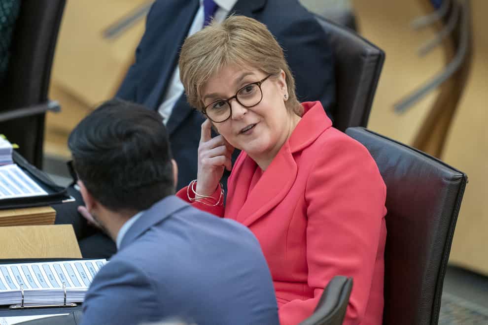 Nicola Sturgeon called on future Scottish first ministers to follow her example and have a gender balanced cabinet (Jane Barlow/PA)