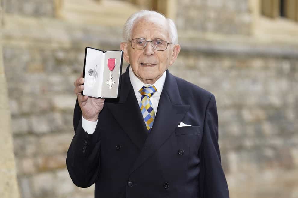 Harry Olmer after being made an MBE during an investiture ceremony at Windsor Castle (Andrew Matthews/PA)
