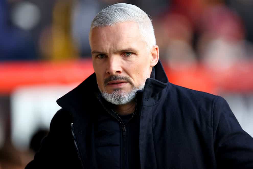 Jim Goodwin earned his first point as Dundee United manager (Steve Welsh/PA)