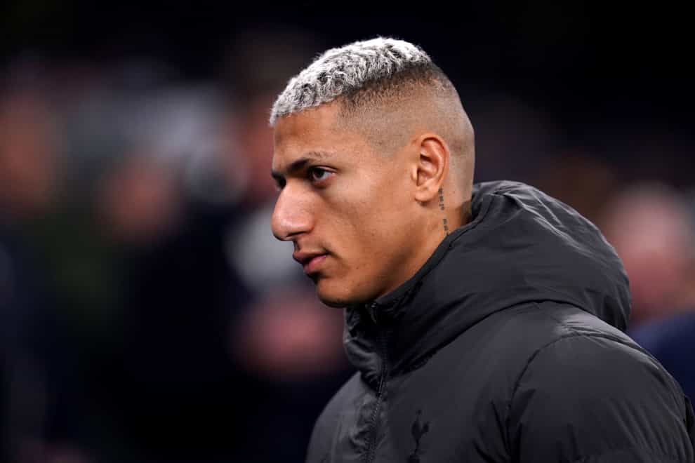 Tottenham’s Richarlison was a substitute against AC Milan on Wednesday (PA)