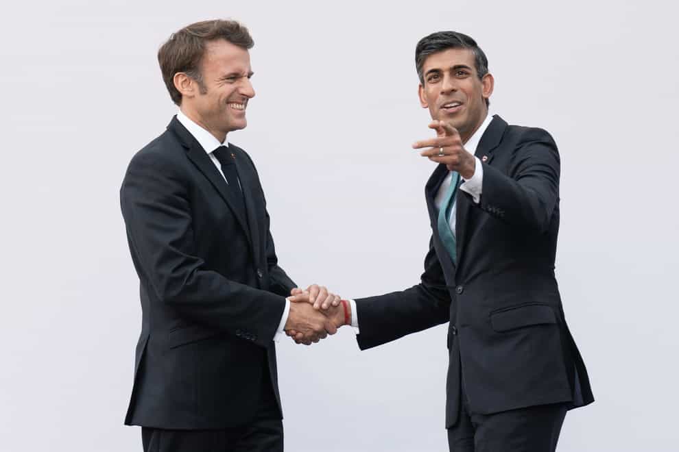 Prime Minister Rishi Sunak and French president Emmanuel Macron (Stefan Rousseau/PA)