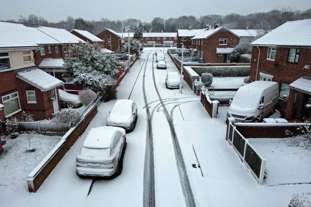 Snow covers parts of Liverpool (Peter Byrne/PA)