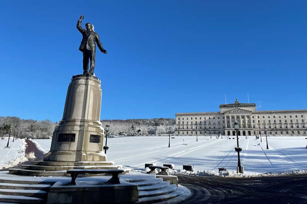 Snow at Stormont estate in Belfast, Northern Ireland (David Young/PA)