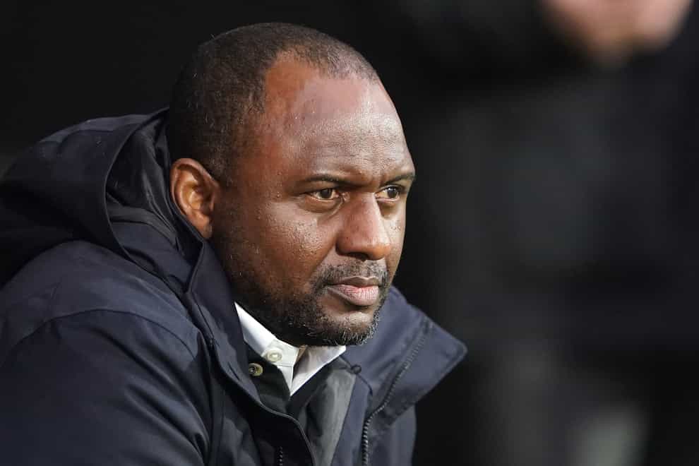 Crystal Palace manager Patrick Vieira insisted his job was under no more pressure than the day he took it (Zac Goodwin/PA)