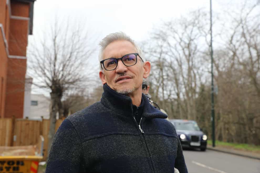Gary Lineker outside his home in London (Lucy North/PA)