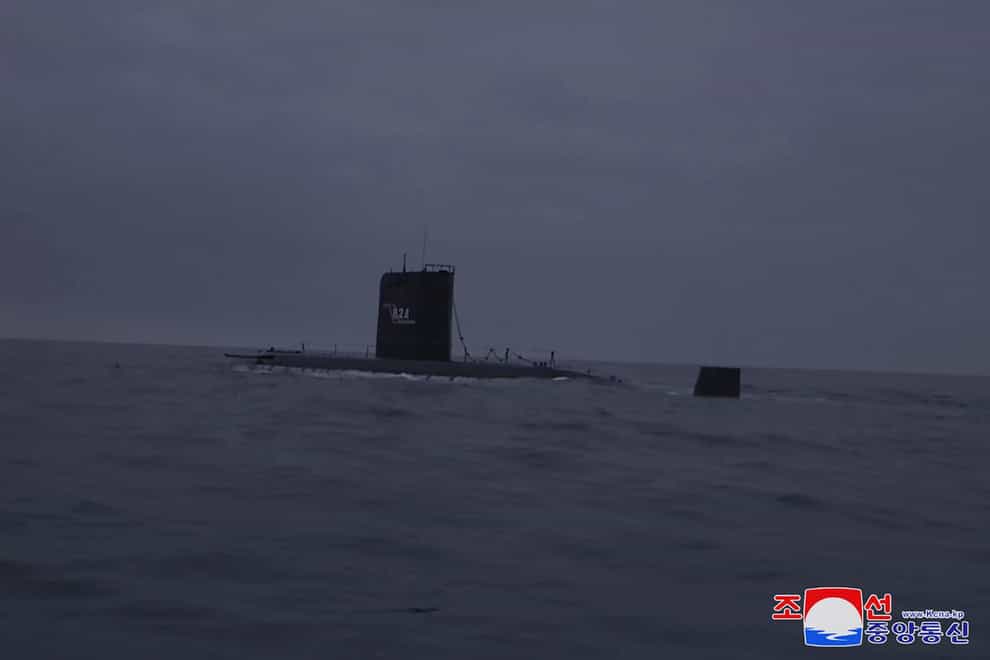 This photo provided by the North Korean government shows what it says is a submarine called the 8.24 Yongung ship (North Korea/AP)