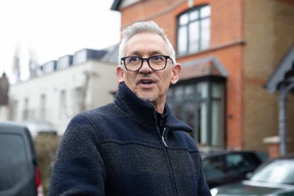 Match Of The Day host Gary Lineker outside his home in London (PA)