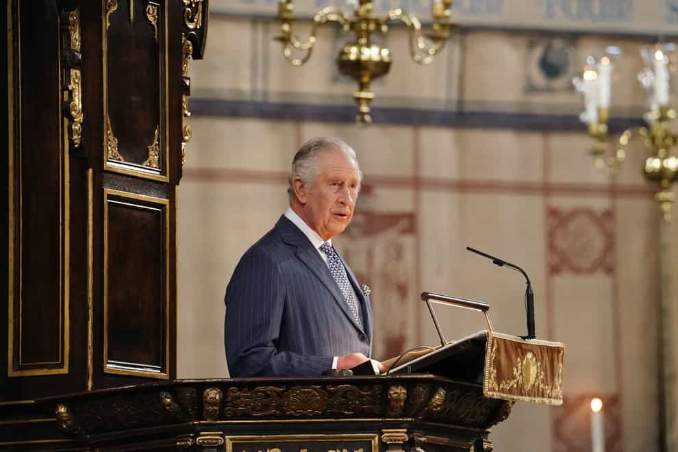The King speaks at the annual Commonwealth Day Service (Jordan Pettitt/PA)