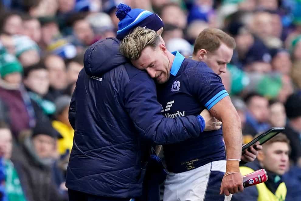 Stuart Hogg picked up an ankle injury against Ireland (Andrew Milligan/PA)