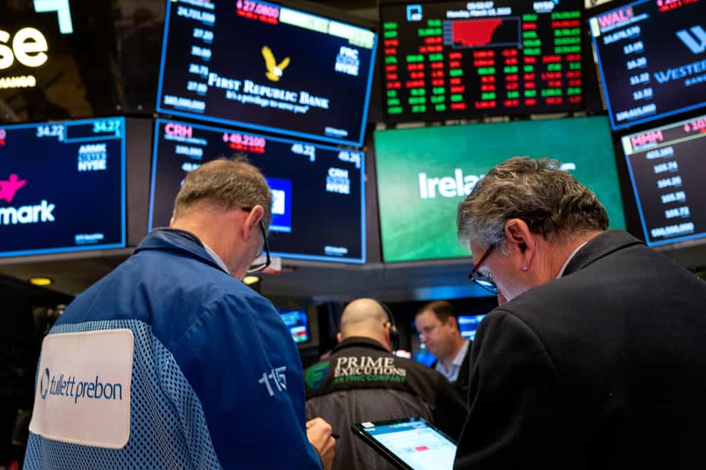 Global financial markets continued their slump early on Tuesday as shockwaves from the collapse of Silicon Valley Bank continued to weigh on trading (Craig Ruttle/AP)