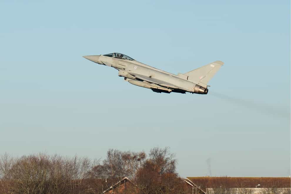 A Typhoon taking off from RAF Coningsby in Linconshire (Joe Giddens/PA)