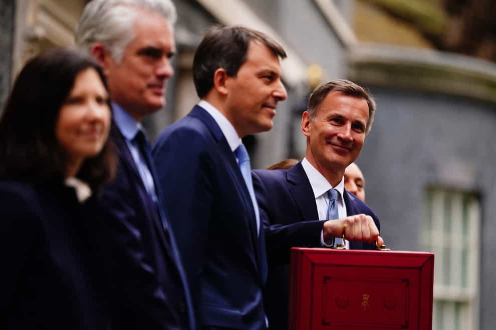 Chancellor Jeremy Hunt leaves 11 Downing Street to present his Budget to the Commons (Victoria Jones/PA)