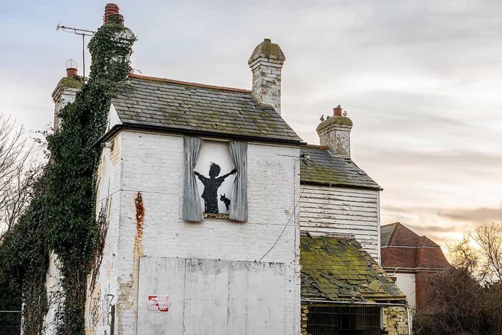 The latest Banksy artwork painted on the side of a property in Herne Bay, Kent (Banksy/Instagram/PA)