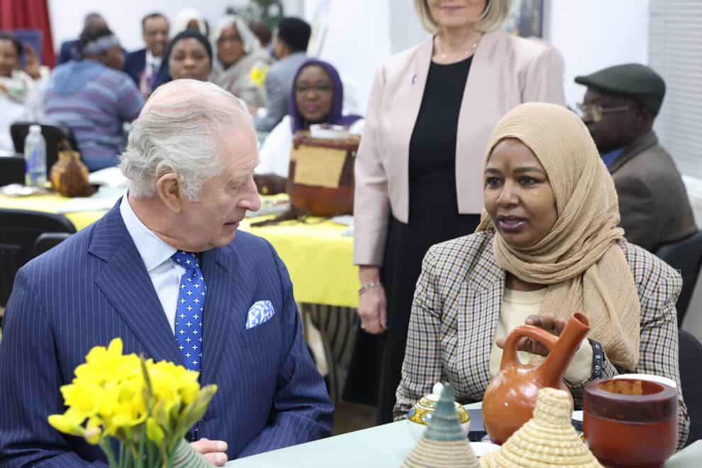 The King joins members of the Sudanese community, from across the UK at a reception in London (Ian Vogler/Daily Mirror/PA)