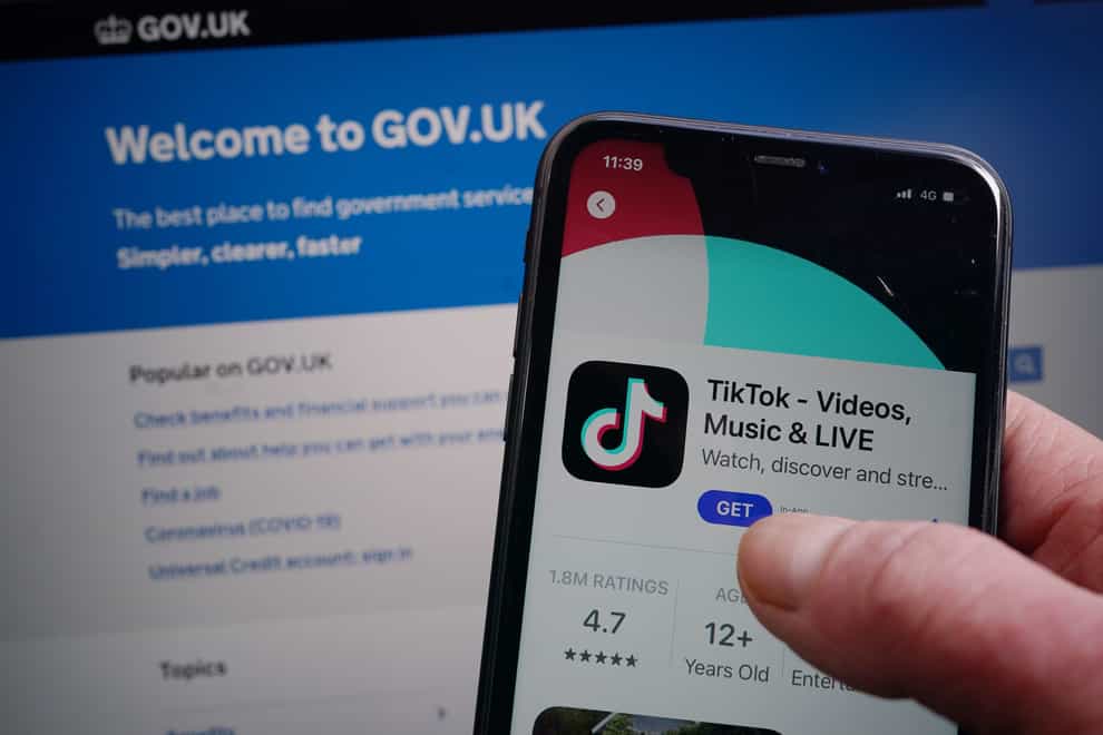 The TikTok app on the App Store on an iPhone screen (PA)