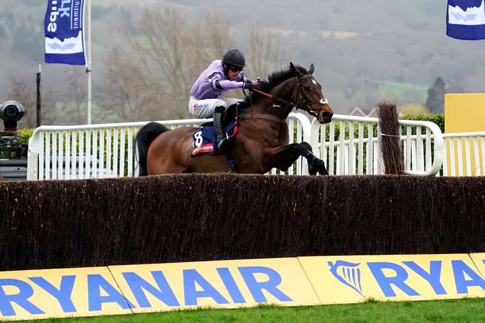 Stage Star ridden by jockey Harry Cobden on their way to winning the Turners Novices’ Chase on day three of the Cheltenham Festival at Cheltenham Racecourse. Picture date: Thursday March 16, 2023.