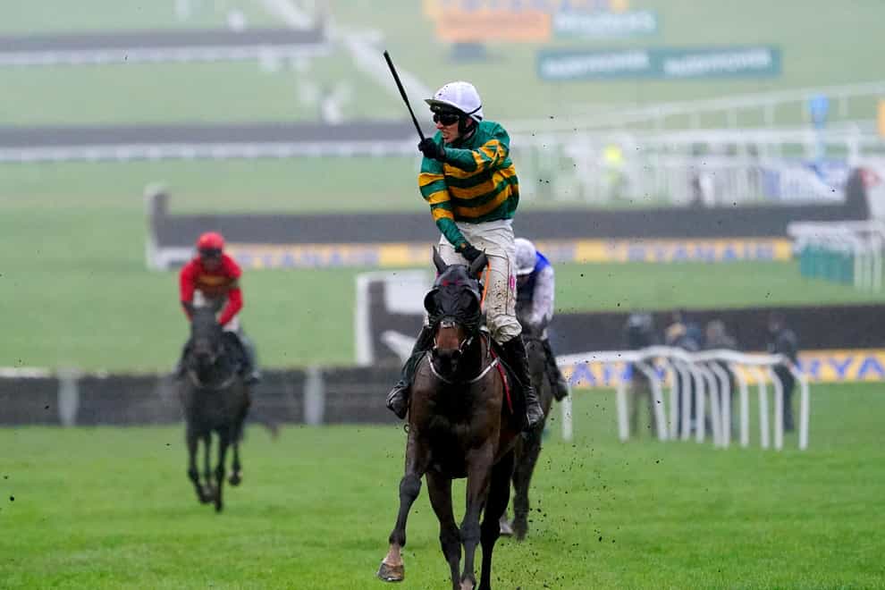 Sire Du Berlais ridden by jockey Mark Walsh wins the Paddy Power Stayers’ Hurdle on day three of the Cheltenham Festival at Cheltenham Racecourse. Picture date: Thursday March 16, 2023.