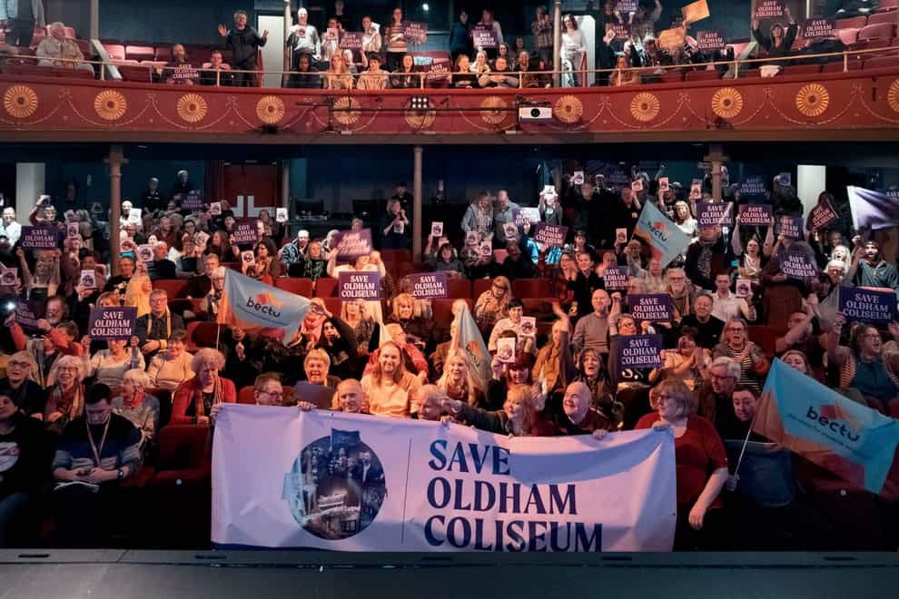A public meeting to save the historic Oldham Coliseum in Greater Manchester (Equity/PA)