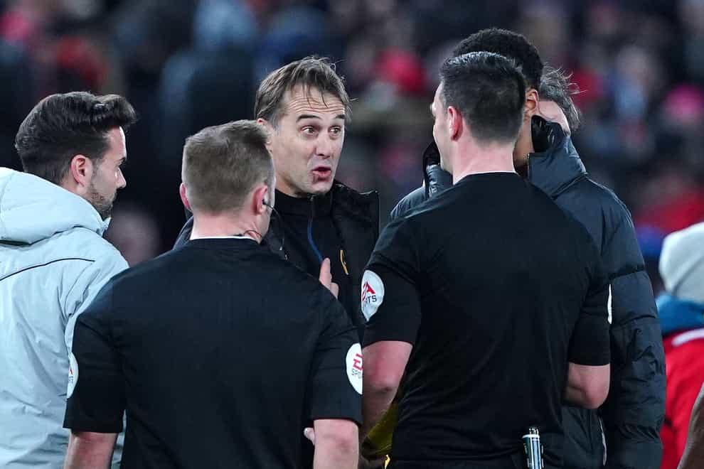 Julen Lopetegui still has faith in Premier League referees (Peter Byrne/PA)
