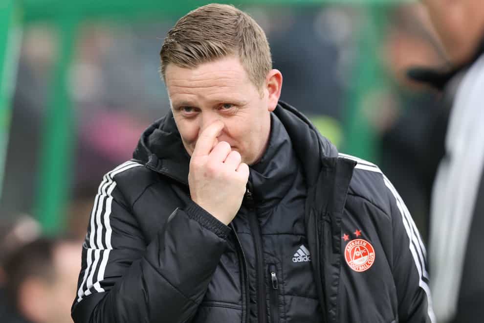 Interim manager Barry Robson was thrilled with Aberdeen’s performance against Hearts (Steve Welsh/PA)