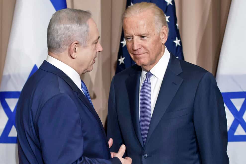 Israeli Prime Minister Benjamin Netanyahu and US President Joe Biden (Michel Euler/AP)