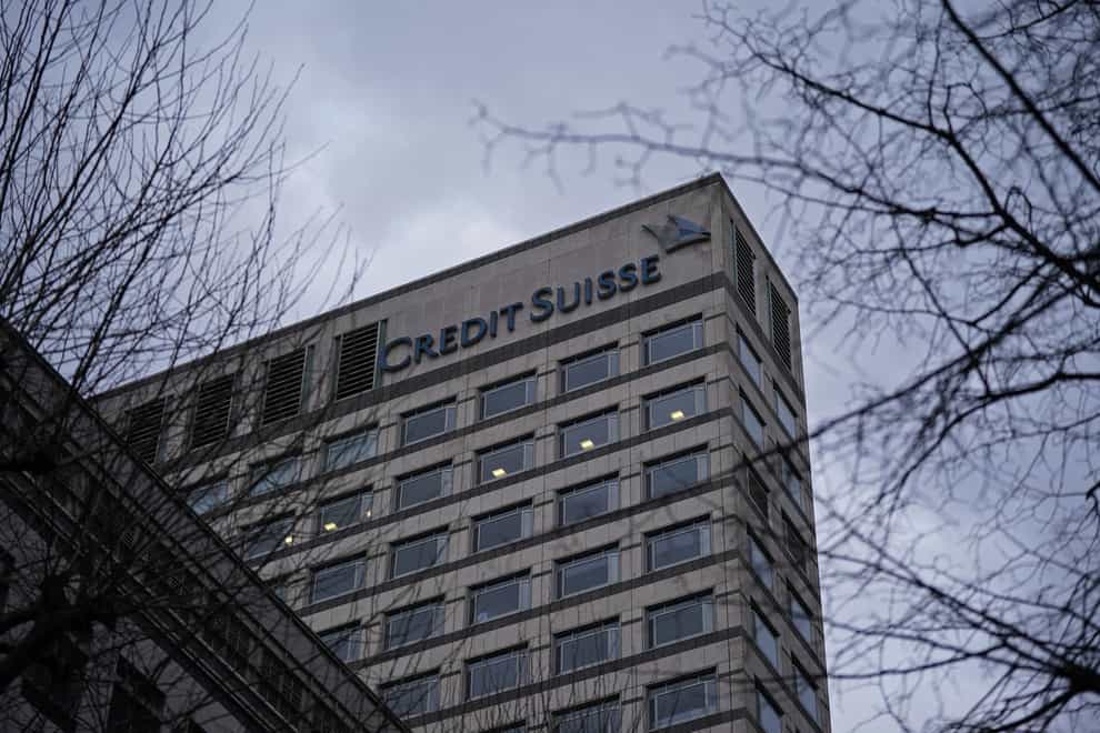 The Credit Suisse UK offices in Canary Wharf, London (Yui Mok/PA)
