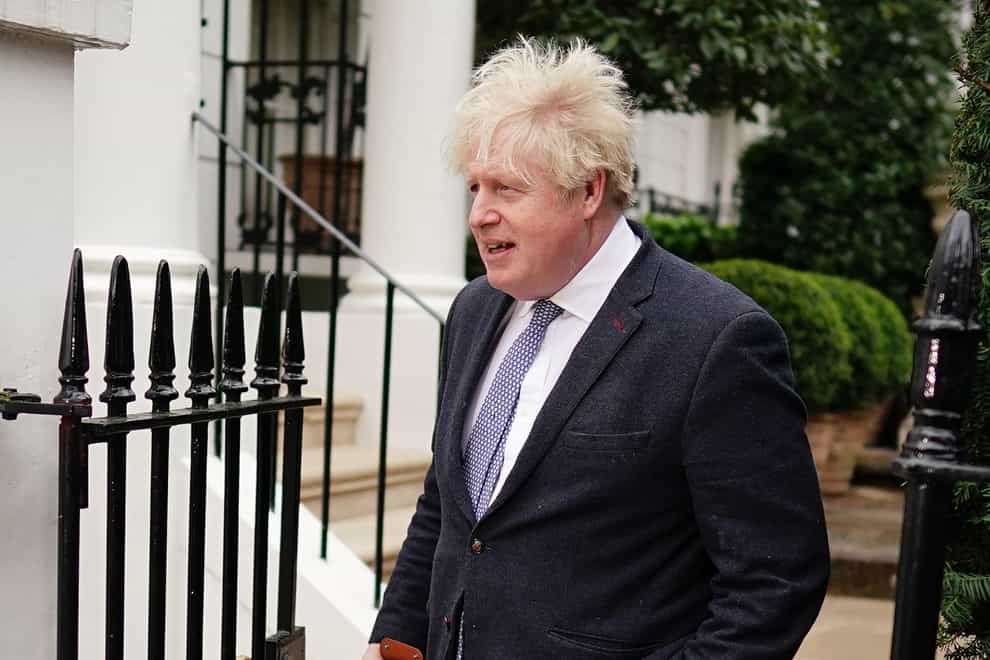 Former prime minister Boris Johnson leaves his home in London (Aaron Chown/PA)