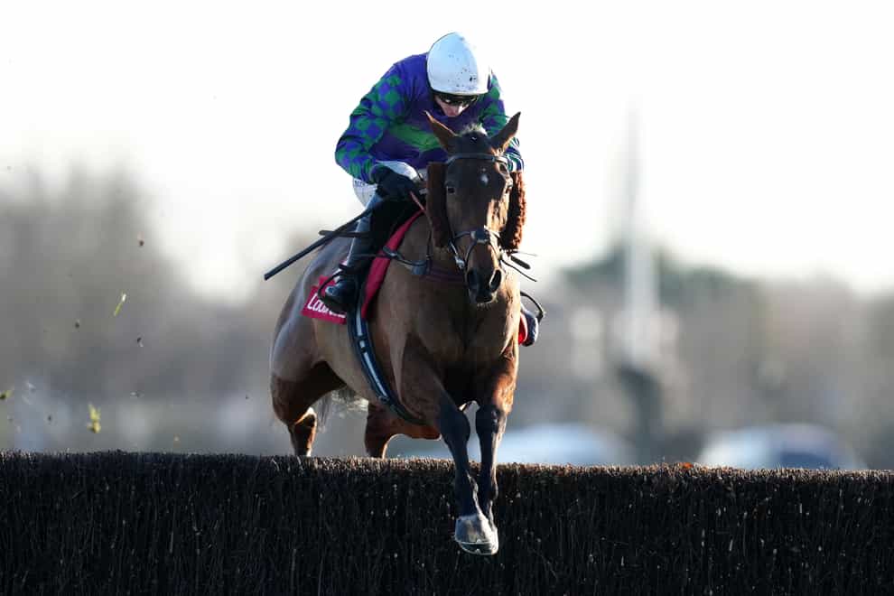 Thyme Hill ridden by Tom O’Brien goes on to win The Ladbrokes Kauto Star Novices� Chase during day one of the Ladbrokes Christmas Festival at Kempton Racecourse, Sunbury-on-Thames. Picture date: Monday December 26, 2022. (John Walton/PA)