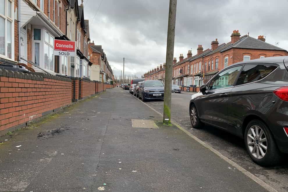 Brixham Road in Edgbaston, Birmingham, where a man suffered facial burns after his jacket was set alight as he walked home from a mosque (Richard Vernalls/PA)