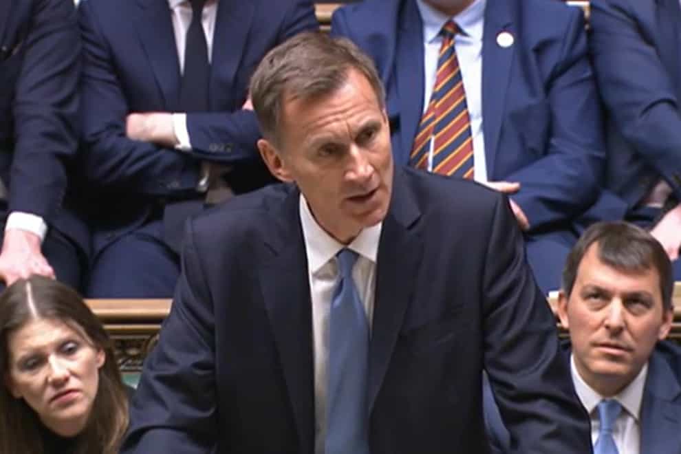 Chancellor of the Exchequer Jeremy Hunt delivering his recent Budget to the House of Commons (House of Commons/PA)