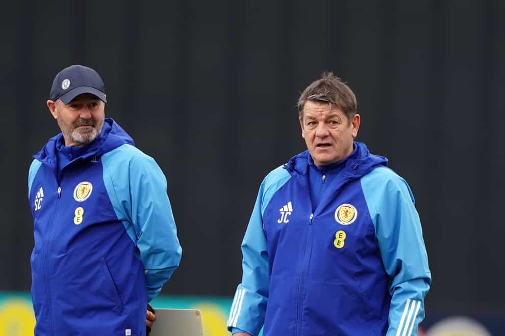 Scotland assistant John Carver is unhappy with the Oriam training pitch (Andrew Milligan/PA)