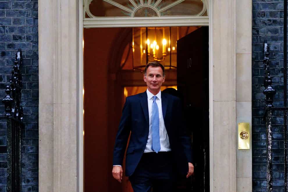 Jeremy Hunt leaves 10 Downing Street in London (Victoria Jones/PA)